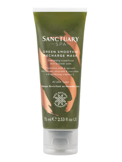 Sanctuary Spa Face Mask, Green Smoothie Recharge Face Mask, 75ml